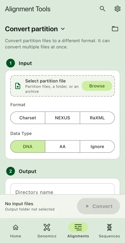 SEGUI Convert partition page on a phone with the tool form